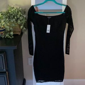 NWT BEBE BLACK LACE DRESS SIZE MED -RETAIL $139